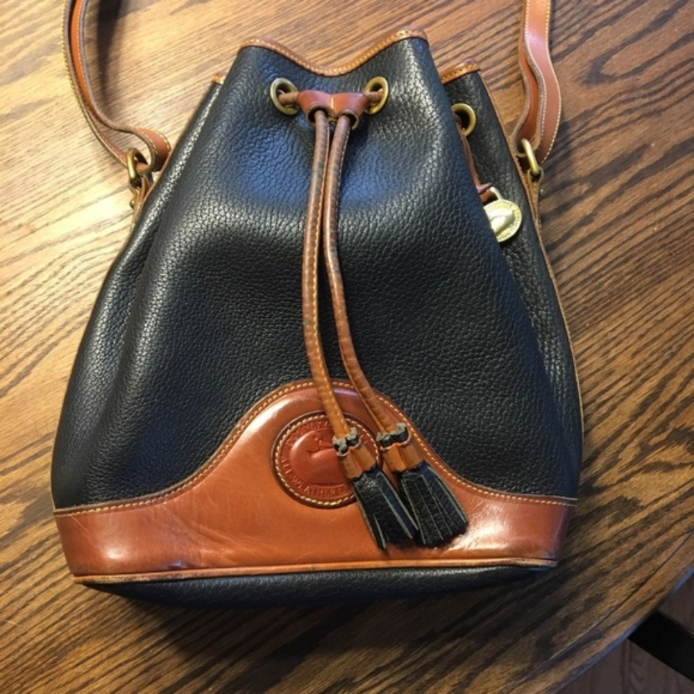 Vintage Dooney and Bourke Bucket Purse Black Brown